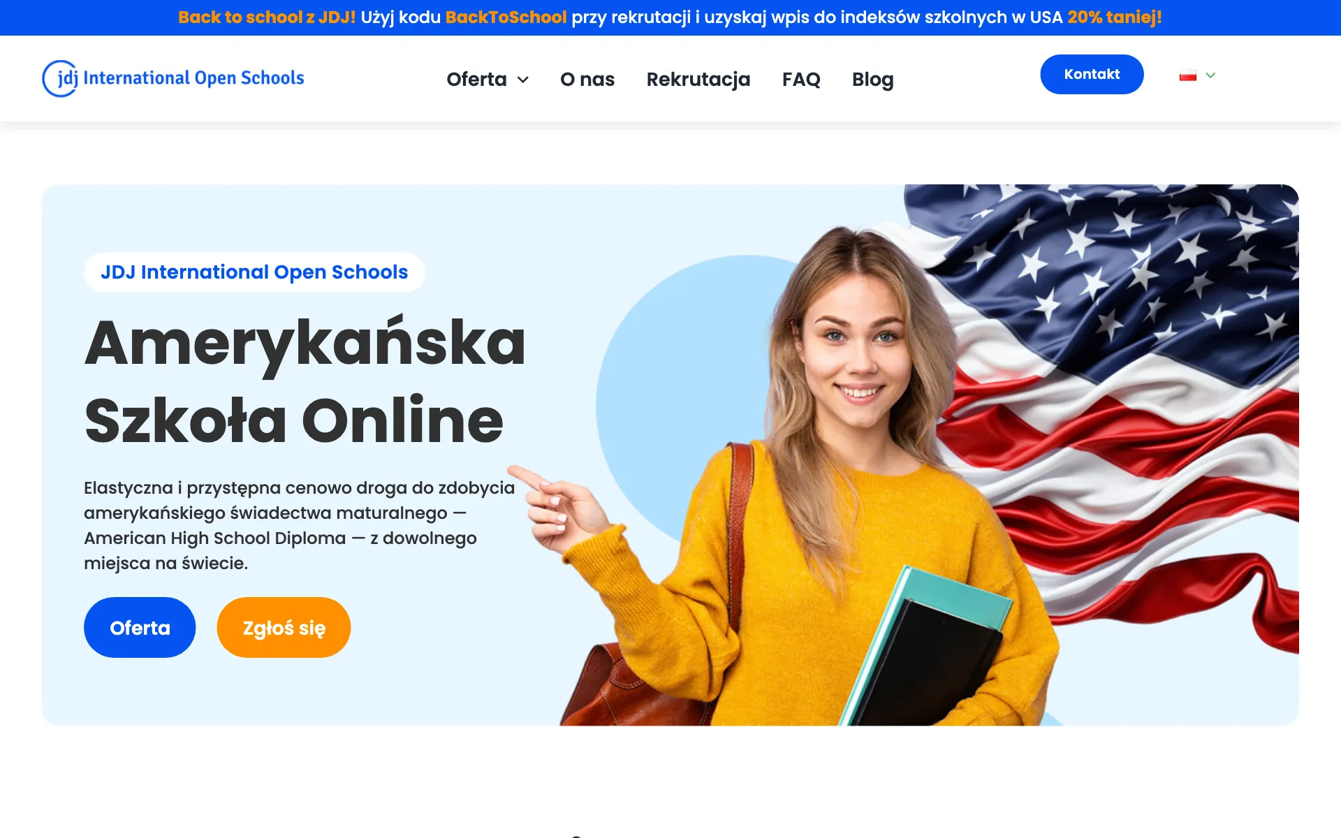 Zrzut ekranu projektu JDJ International Open Schools